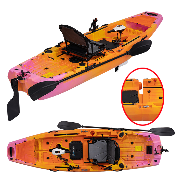 Fishing Kayak Sit In - Modular Two-Part Polyethylene Paddle Rowing Boat