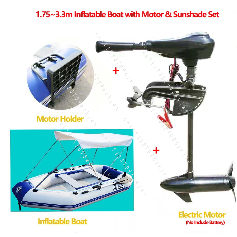 Fishing Kayak Inflatable - 1.75~3.3m Inflatable Boat with Motor &