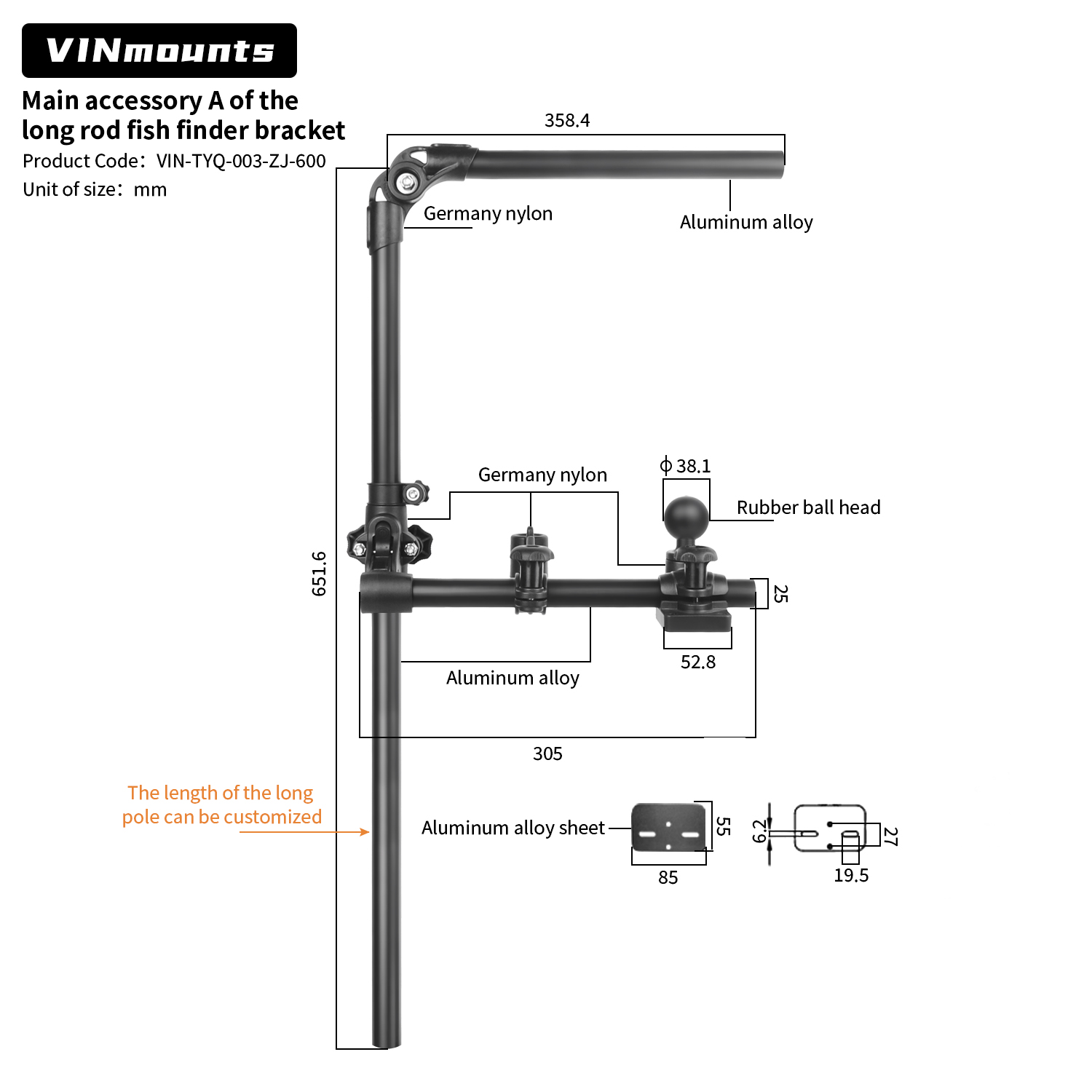 VIN Mounts Universal Sonar Fis - Fishing Kayak Fish Finder Mount recensione e prezzo
