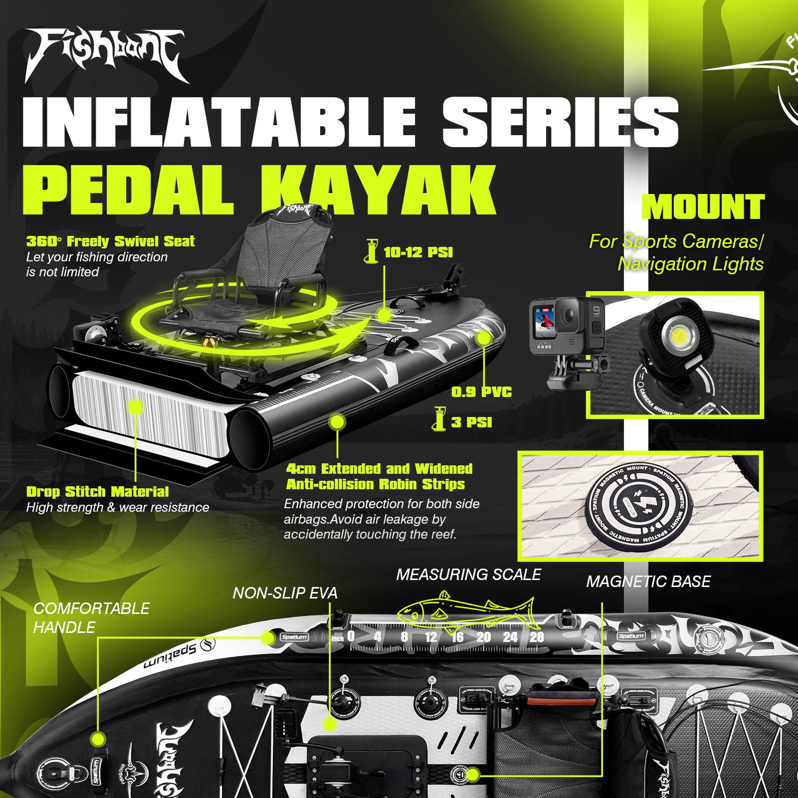 Spatium Pedal Kayak Inflatable - Fishing Kayak Pedal Drive recensione e prezzo